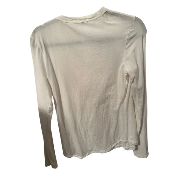 James press v neck basic long sleeve tee shirt Sz 2 medium white NEW cotton Lycr - Picture 5 of 5